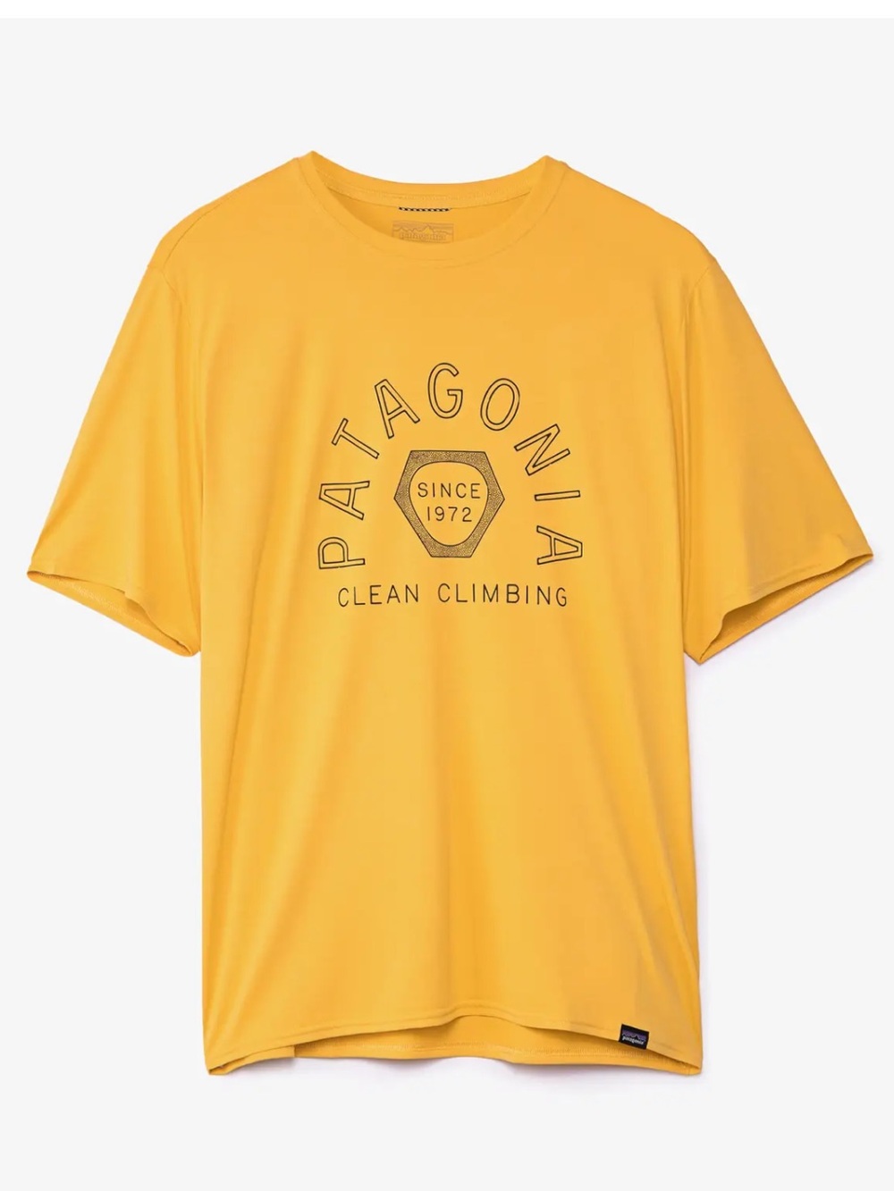 Patagonia Men’s Capilene® Cool Daily Graphic Shirt 'Clean Climbing' Saffron Sz S